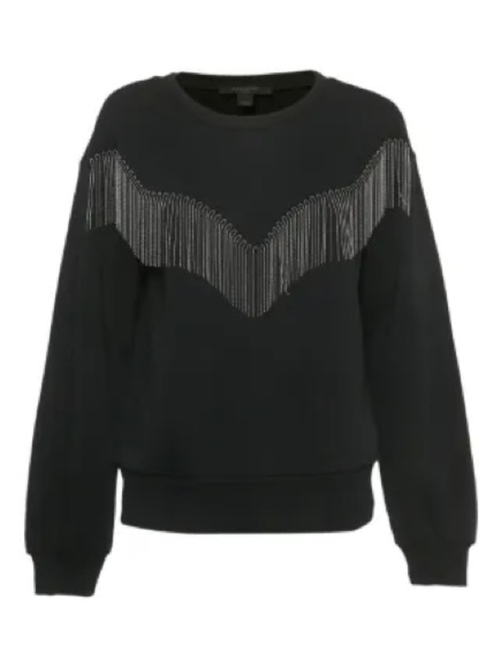 All Saints Black Jaine Tassel Sweatshirt